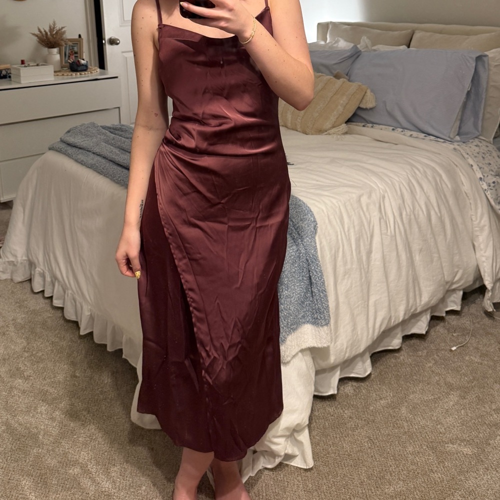 Deep purple wine midi dress